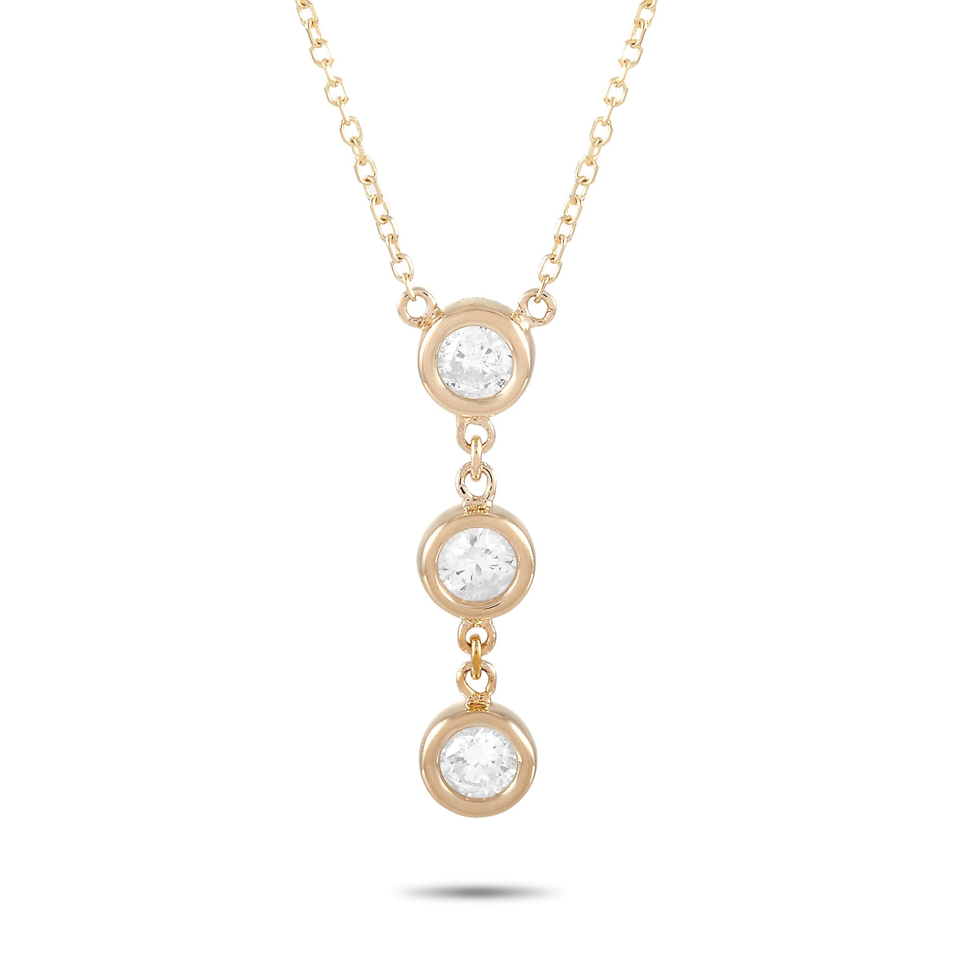 14K Yellow Gold 0.38 ct Diamond Pendant Necklace