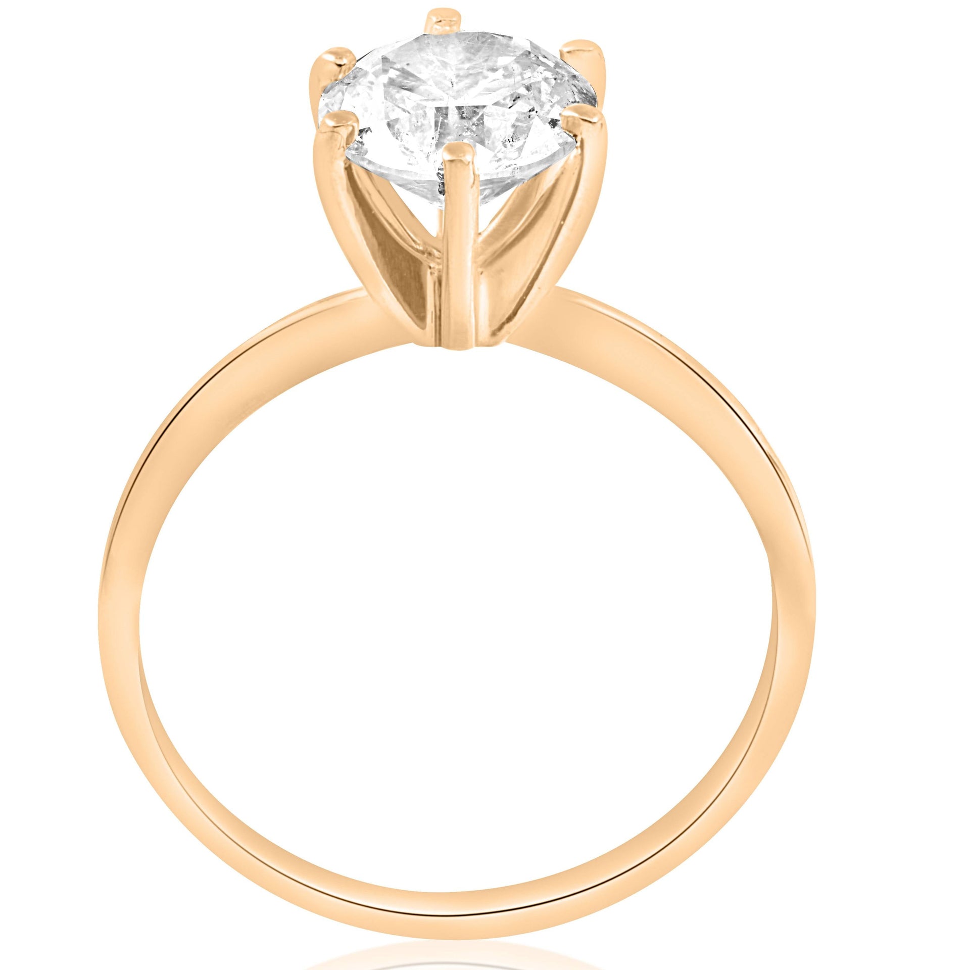 14k Yellow Gold 1 1/2 ct Round Solitaire Diamond Engagement Ring Lab Grown