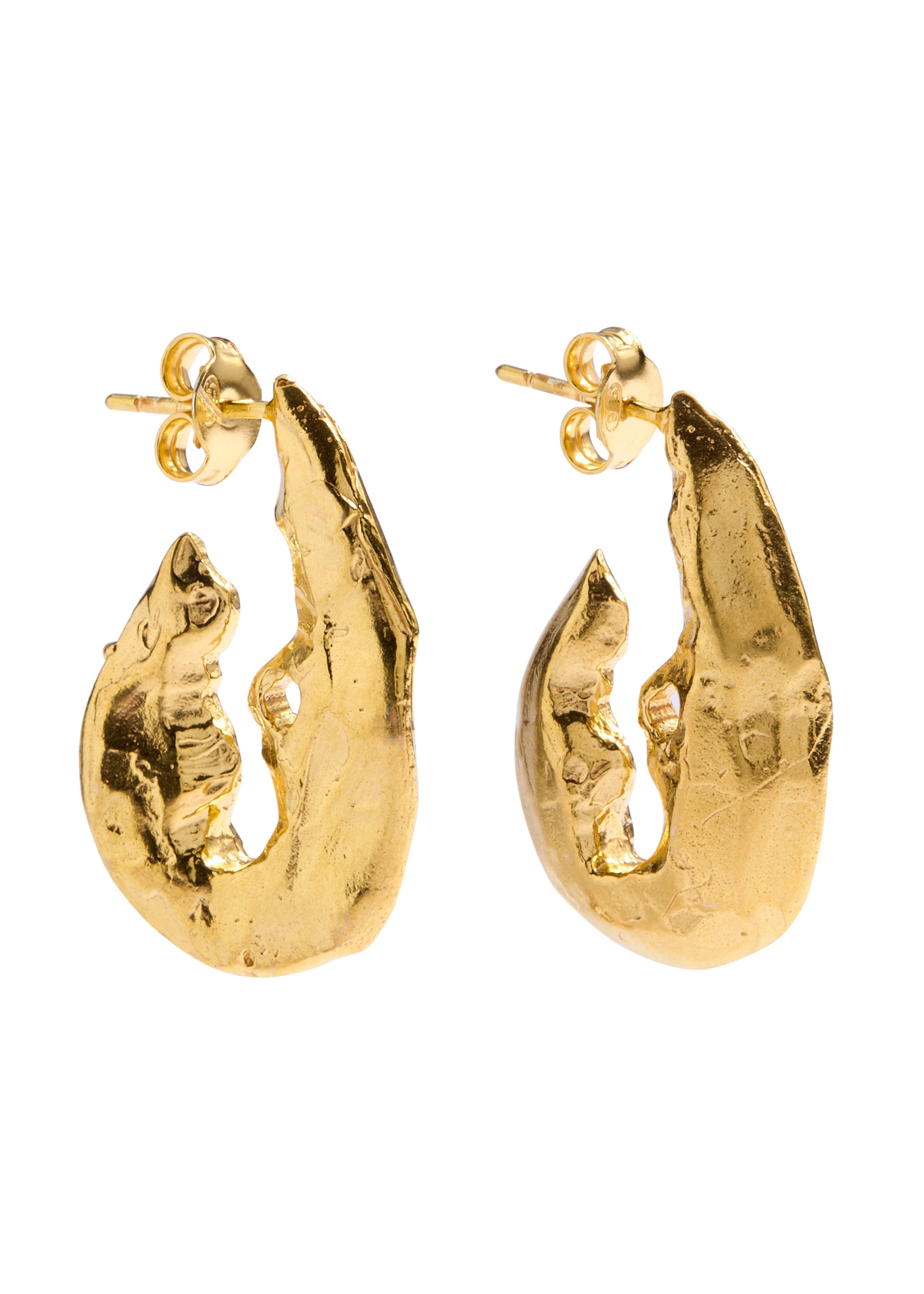 The Gilded Crustacean 24kt gold-plated hoop earrings