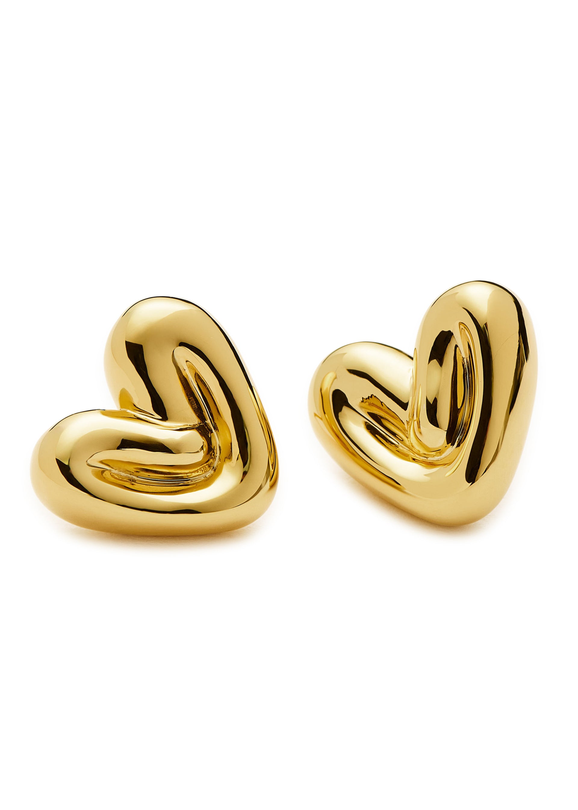 Puffy Heart 18kt gold-plated stud earrings