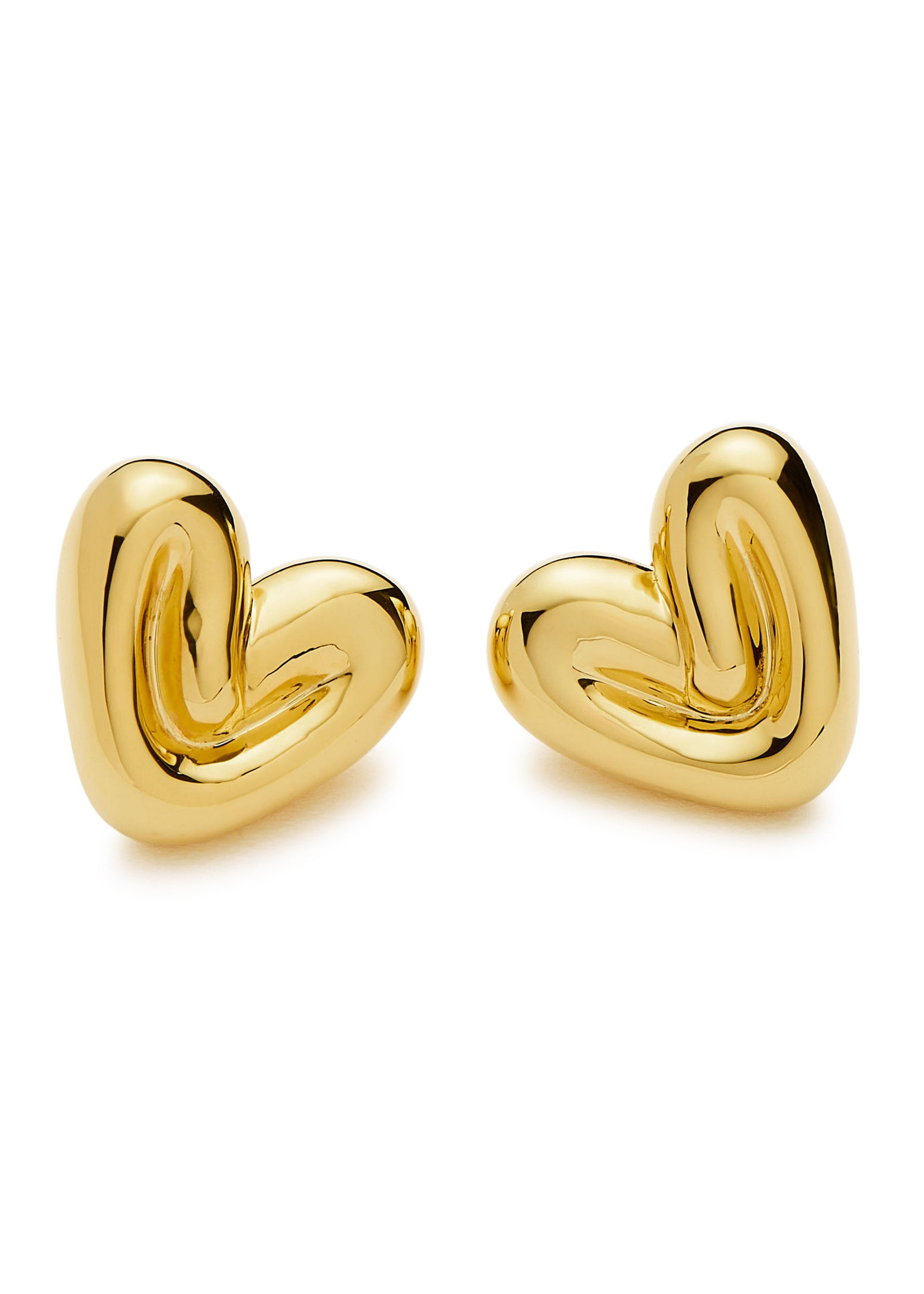 Puffy Heart 18kt gold-plated stud earrings