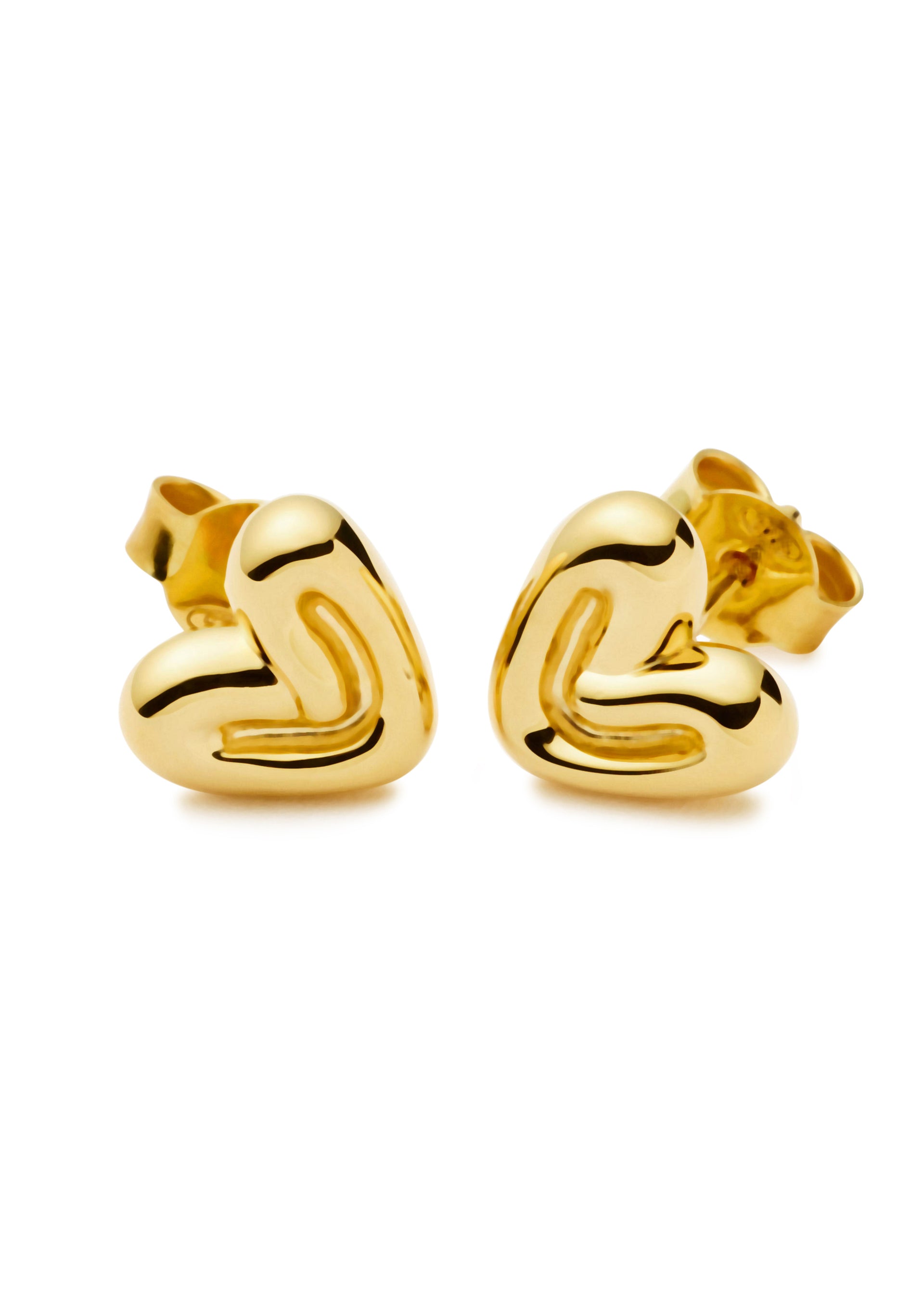 Puffy Heart mini 18kt gold vermeil stud earrings