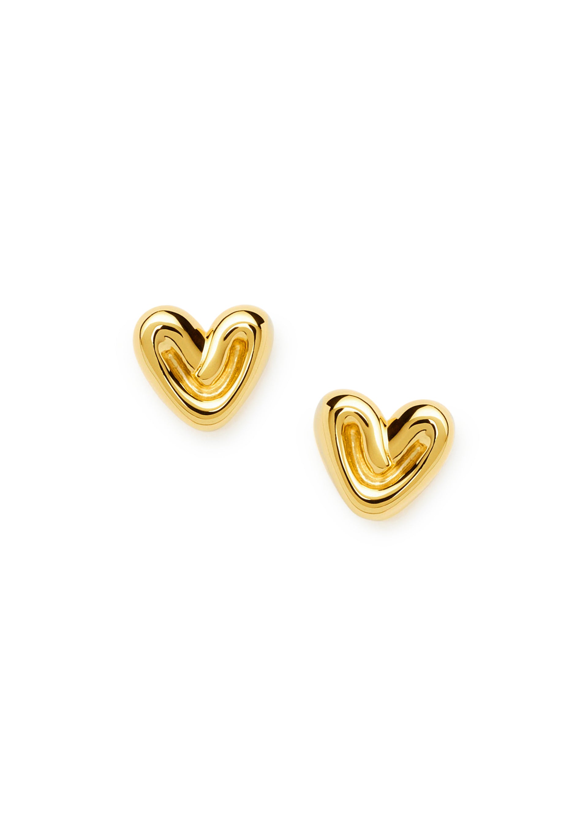 Puffy Heart mini 18kt gold vermeil stud earrings