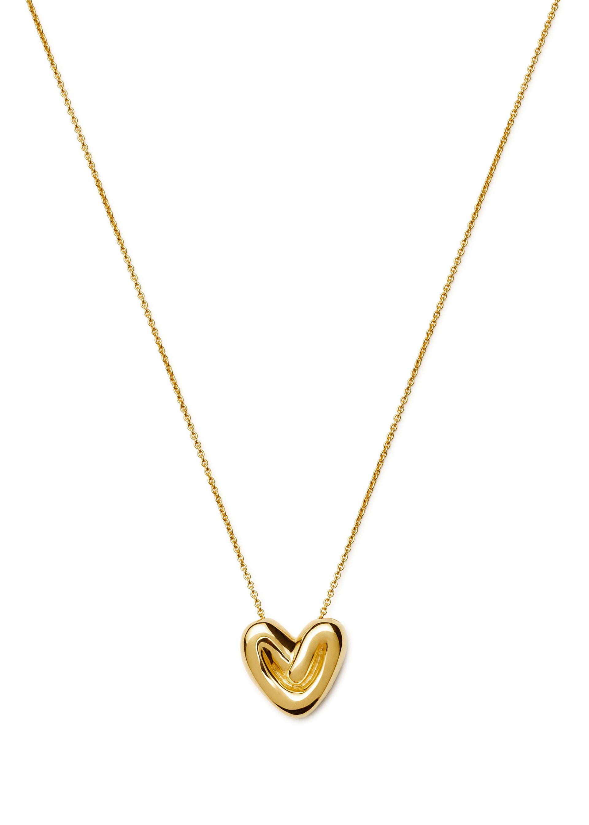Puffy Heart 18kt gold-plated necklace
