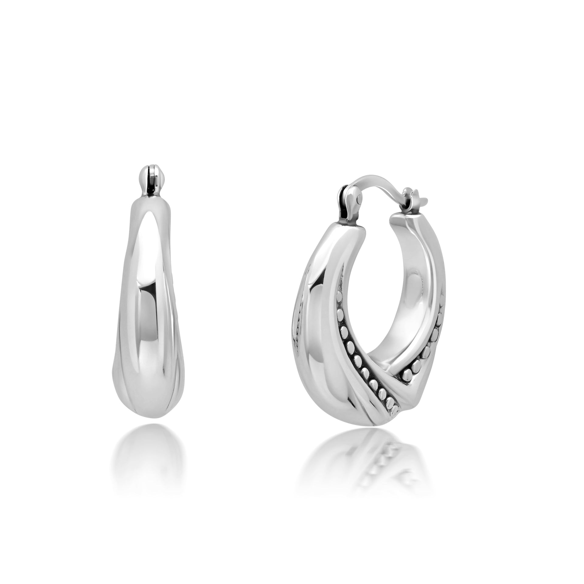 Sterling Silver 25X8 MM Hoop Earrings