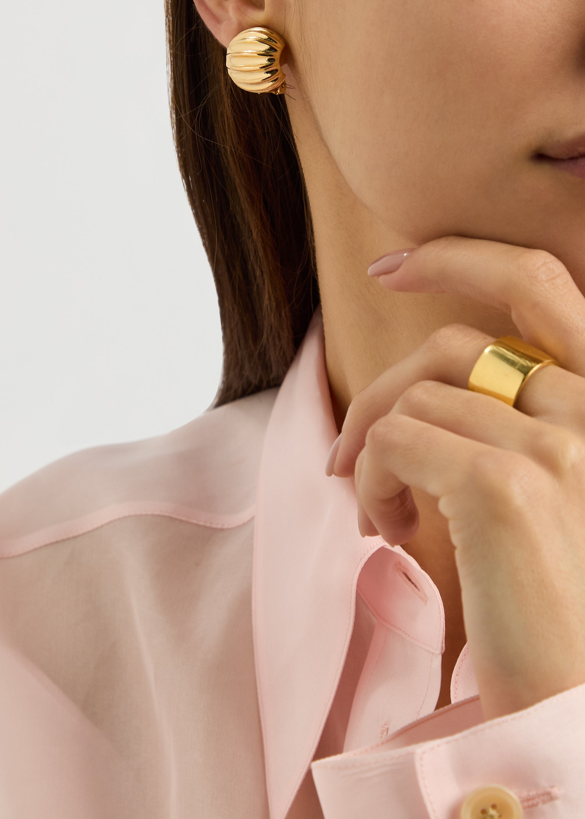 Textured clip-on stud earrings