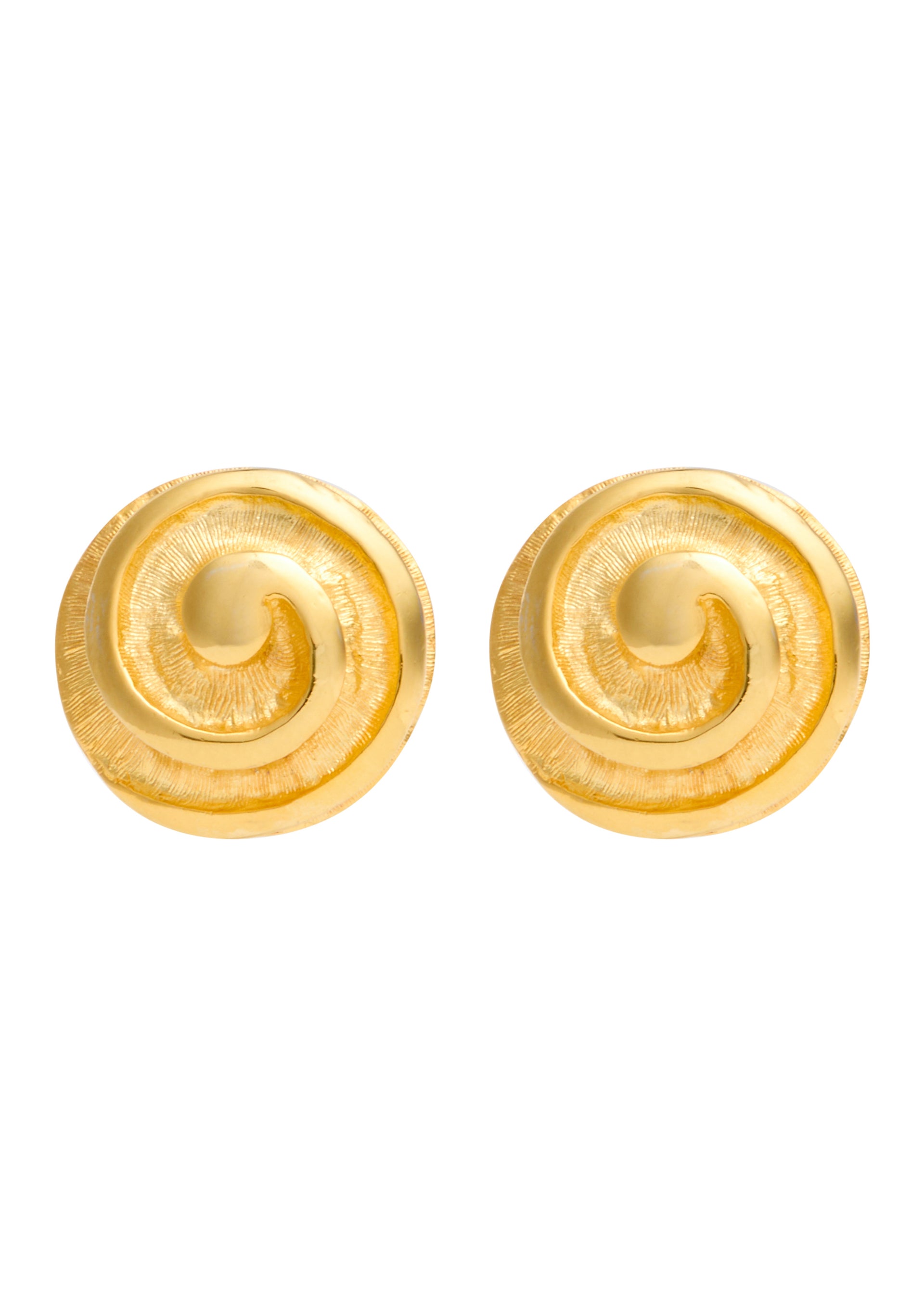 Swirl textured clip-on stud earrings