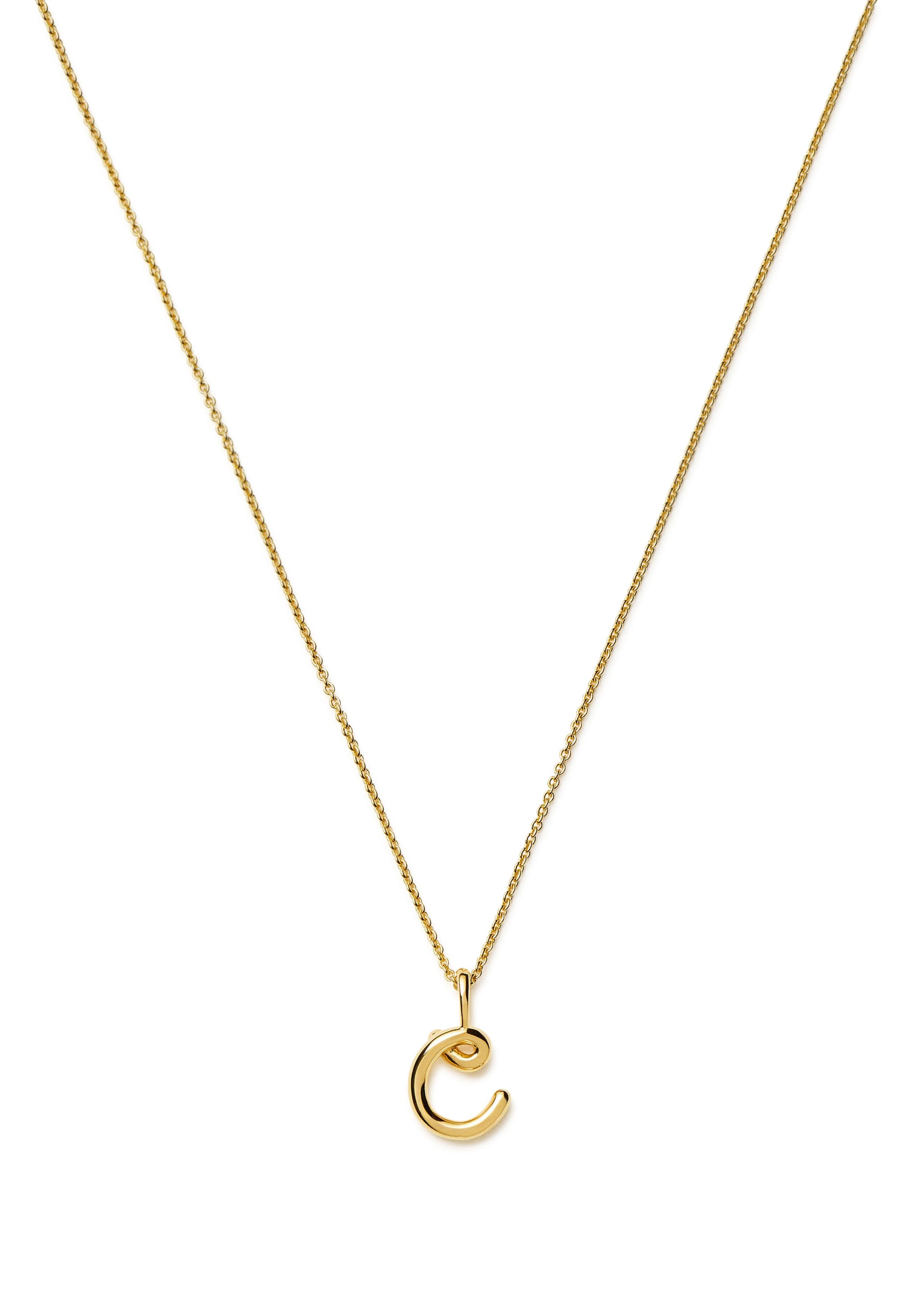 Initial C mini 18kt gold vermeil necklace