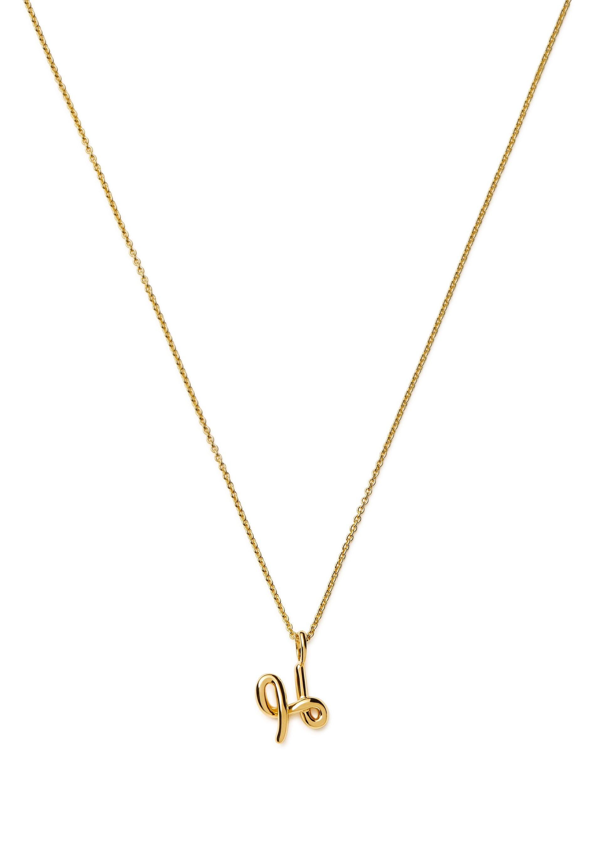 Initial H mini 18kt gold vermeil necklace