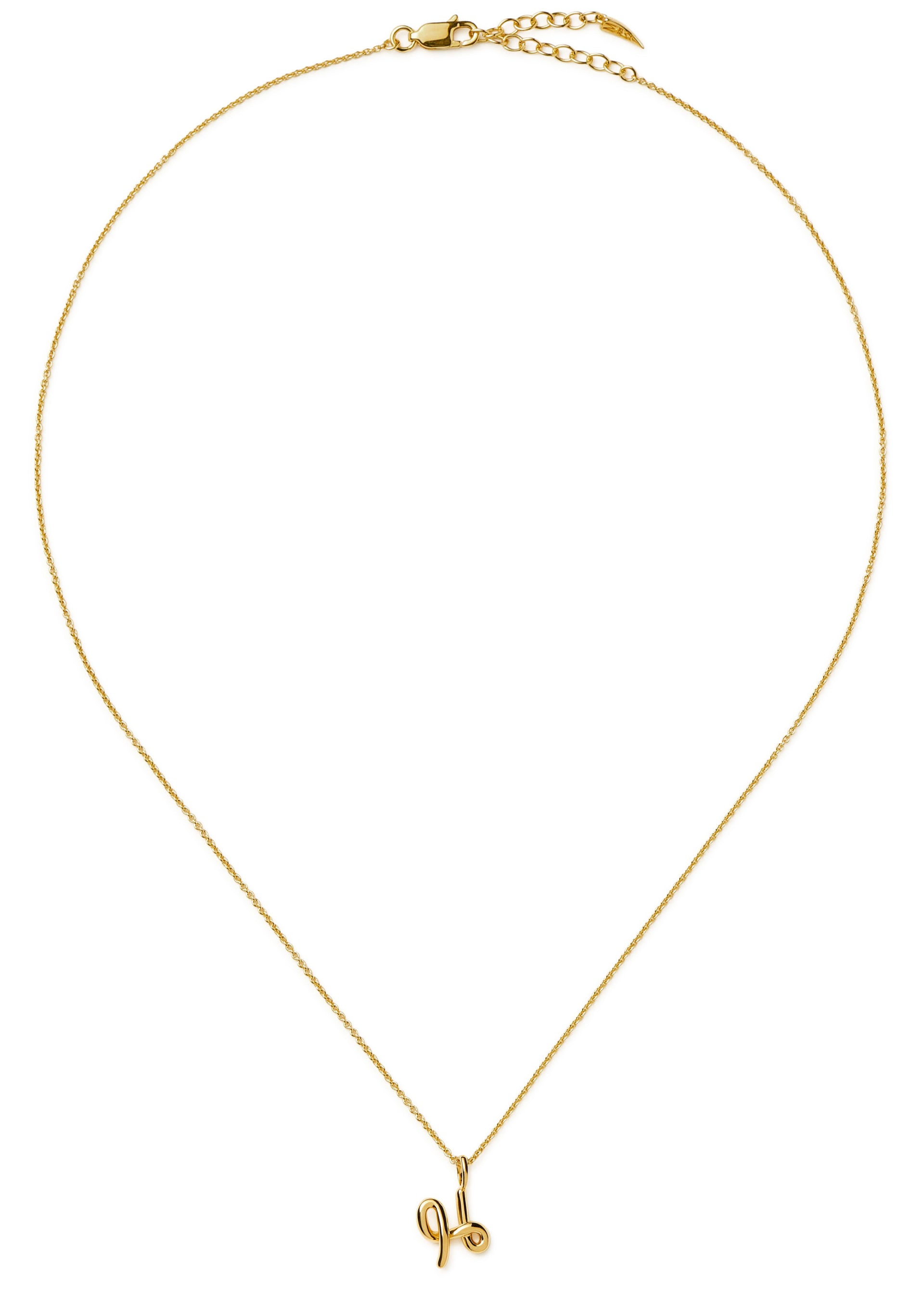 Initial H mini 18kt gold vermeil necklace