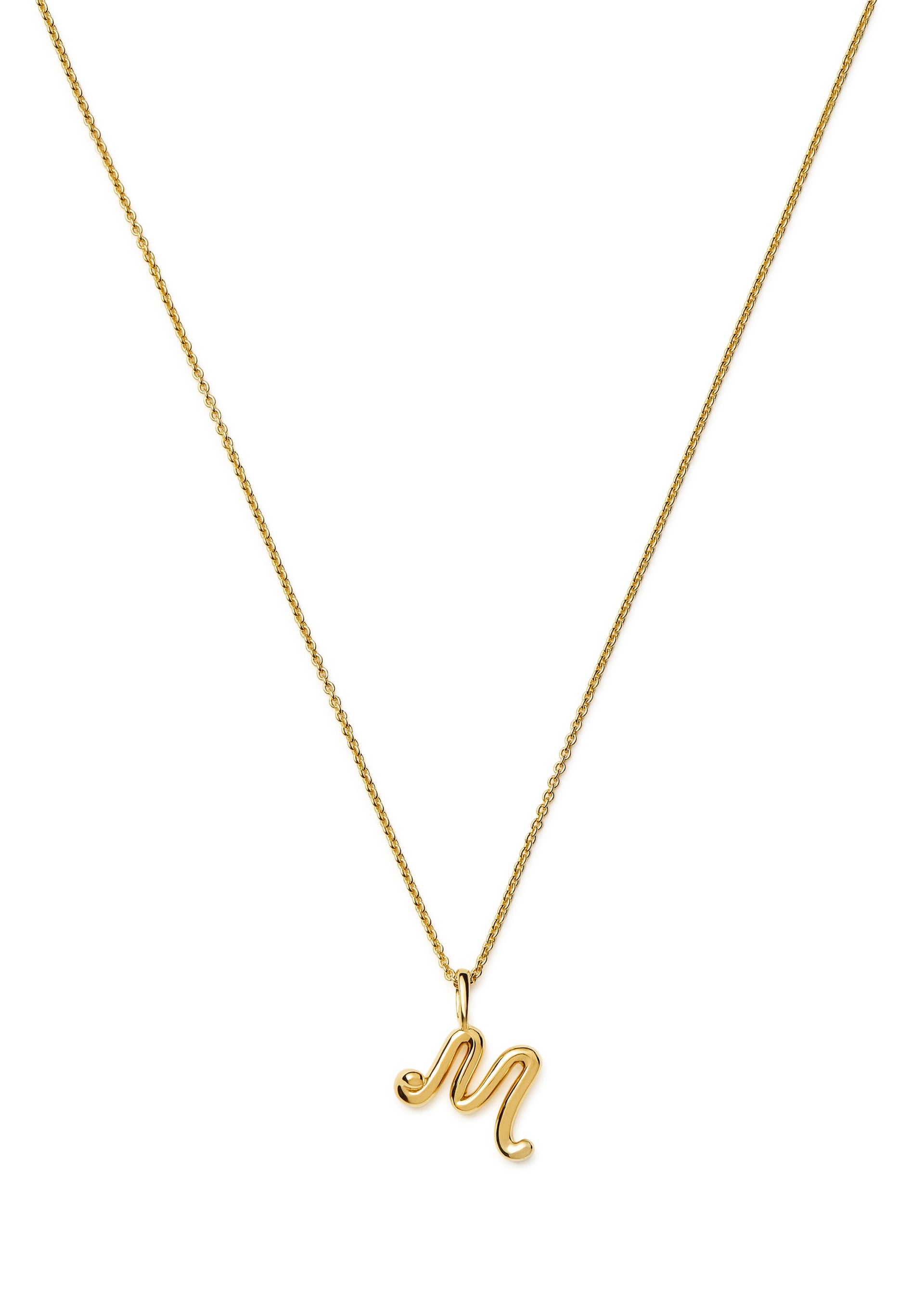 Initial M mini 18kt gold vermeil necklace