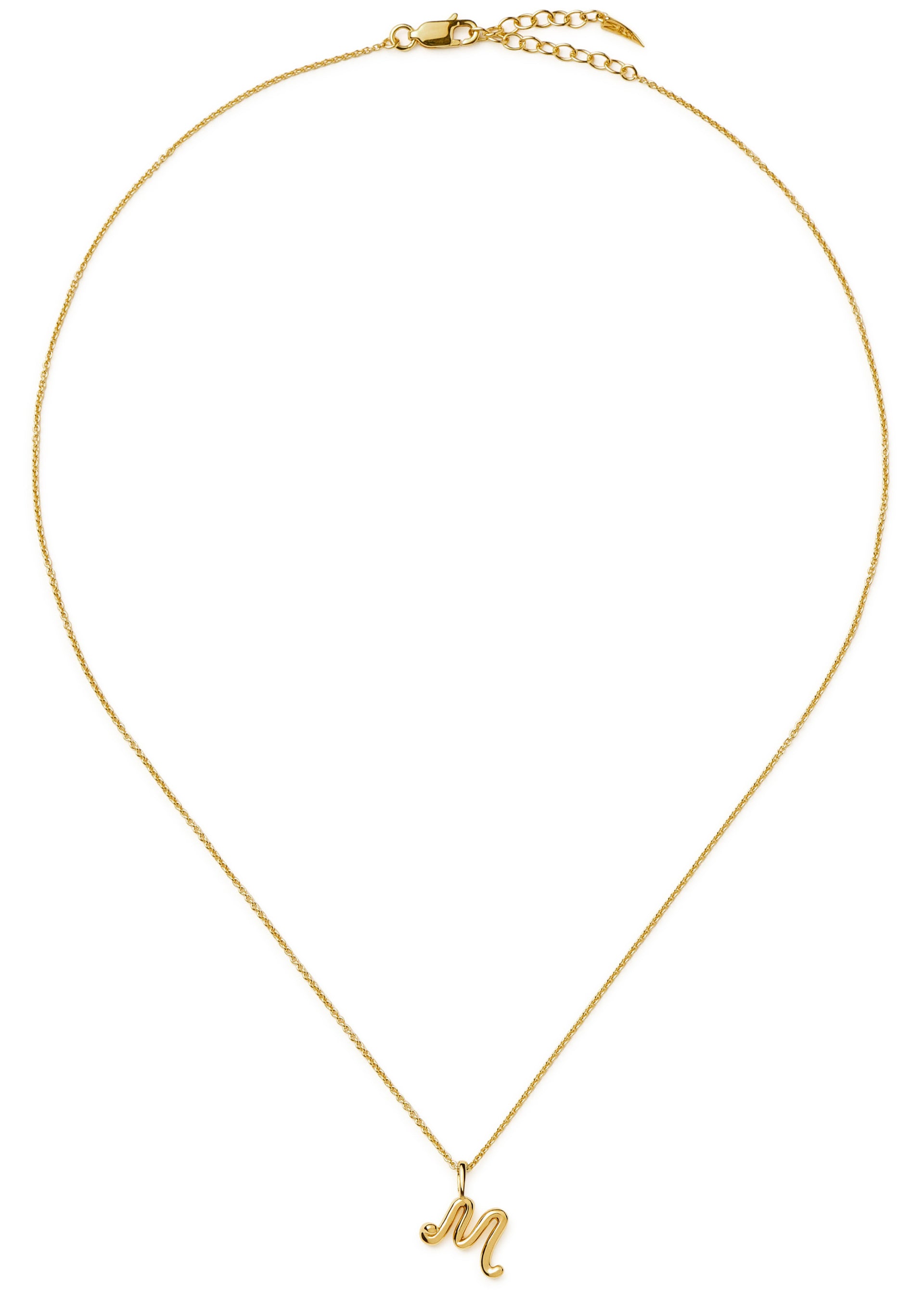 Initial M mini 18kt gold vermeil necklace