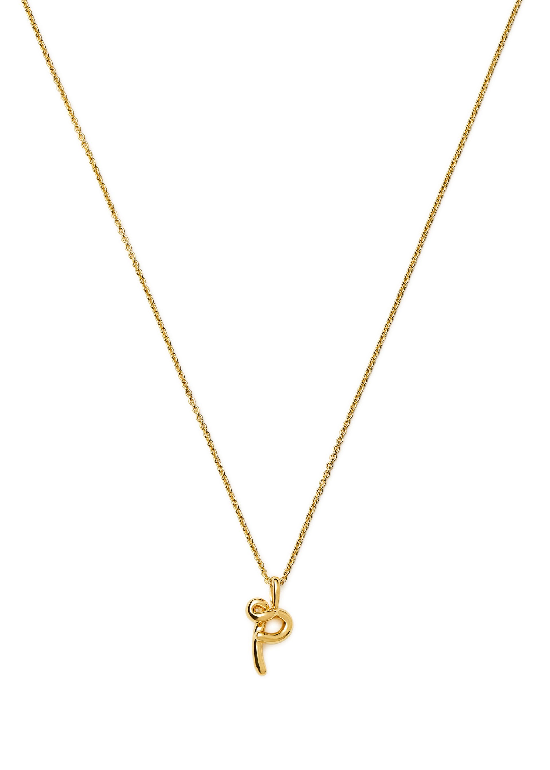 Initial P mini 18kt gold vermeil necklace