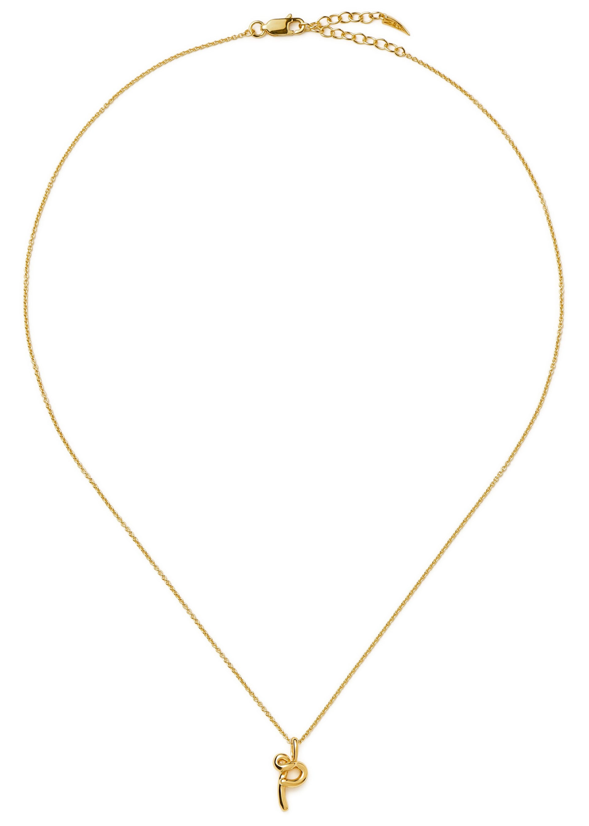 Initial P mini 18kt gold vermeil necklace