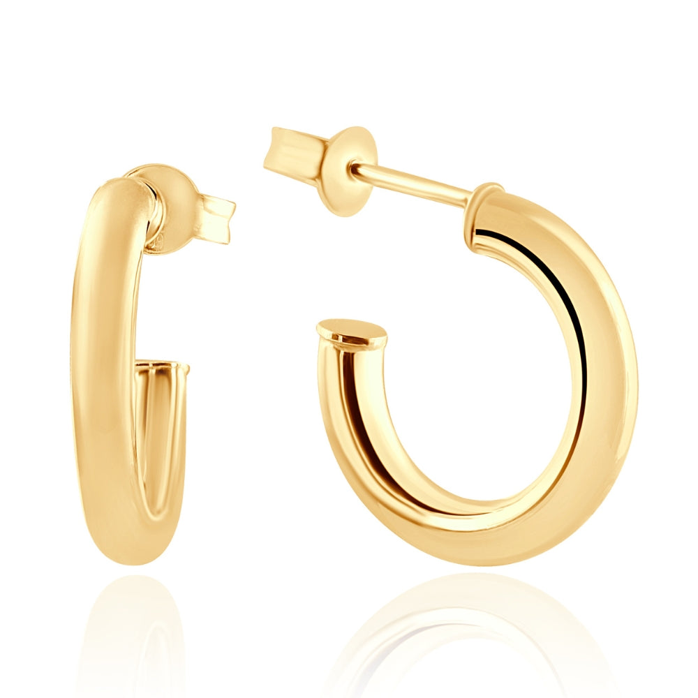 14k Yellow Gold 3mm Small Women's Hoop Earrings .5' Tall 1 grams
