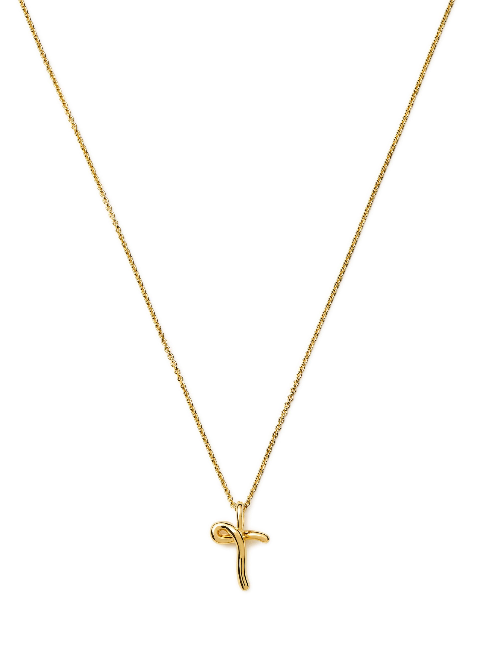 Initial T mini 18kt gold vermeil necklace