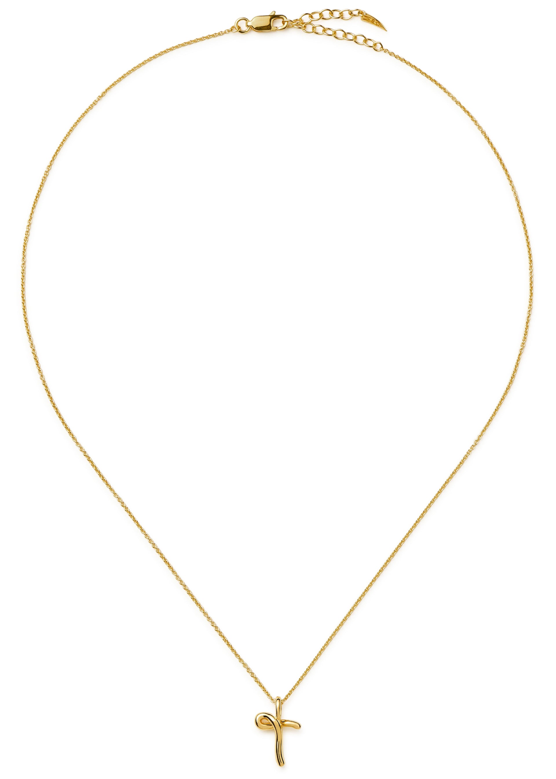 Initial T mini 18kt gold vermeil necklace