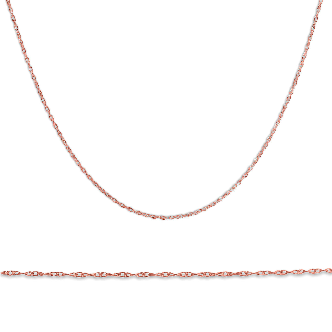 Solid 14k Rose Gold 18' Chain With Spring Ring