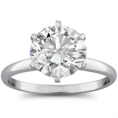 2 1/15ct Round Diamond Solitaire Engagement Ring 14K White Gold