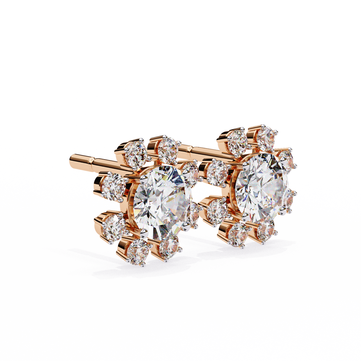 Round-Cut Lab-grown Diamond Vintage Studs in 10K White Gold