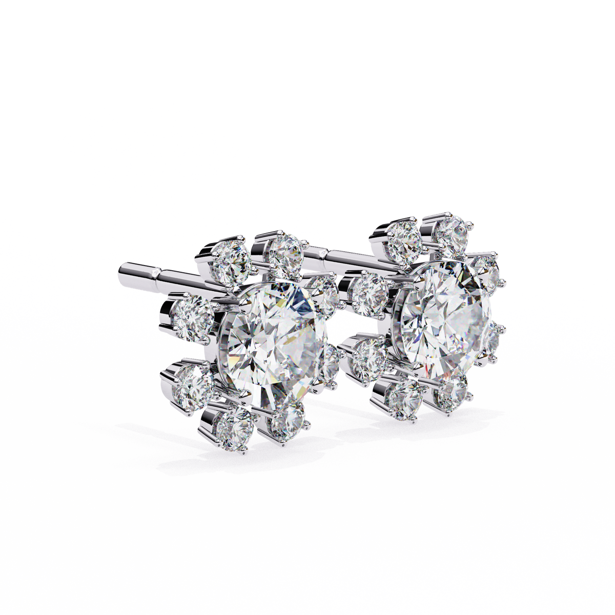 Round-Cut Lab-grown Diamond Vintage Studs in 10K White Gold