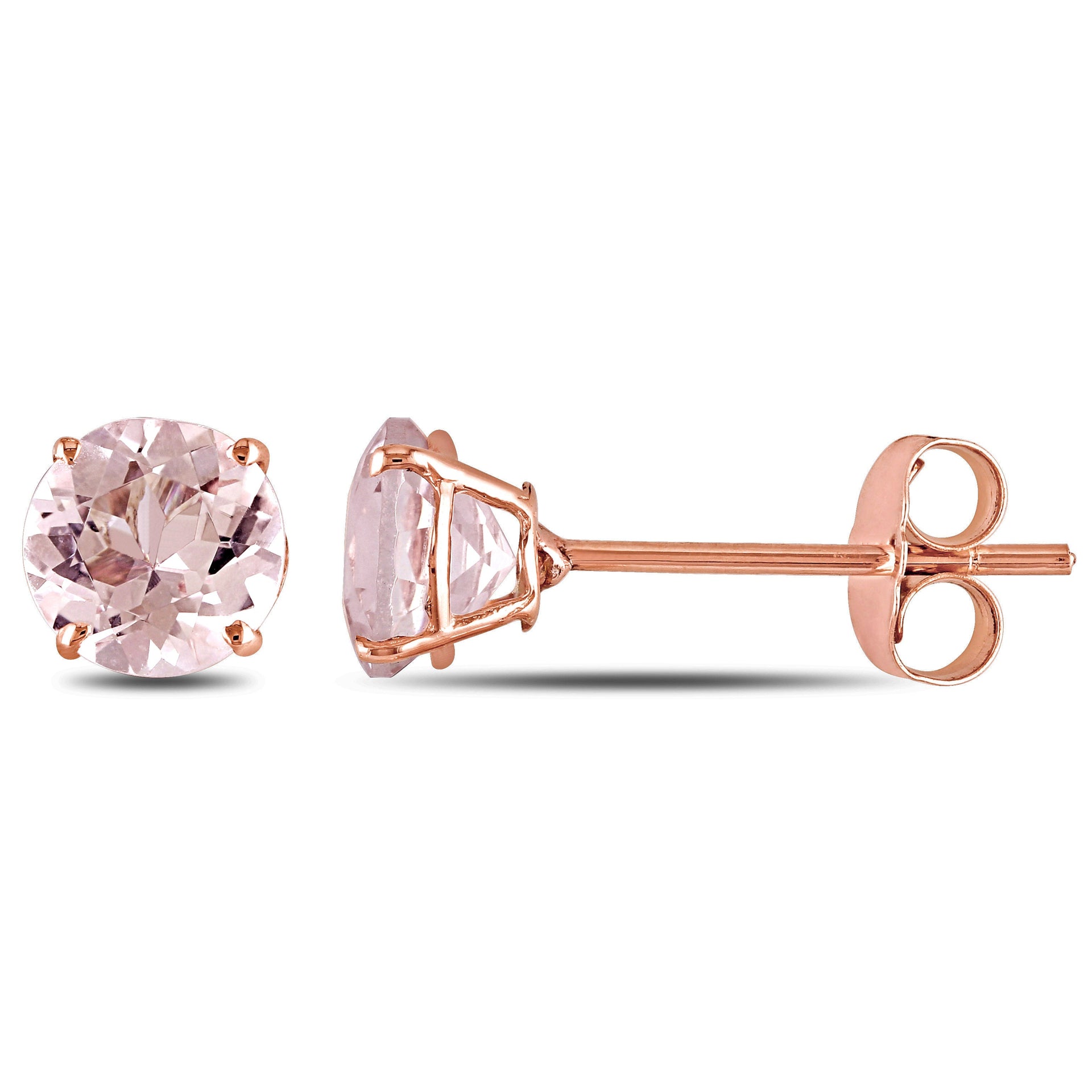 1ct TW Morganite Stud Earrings in 10k Rose Gold