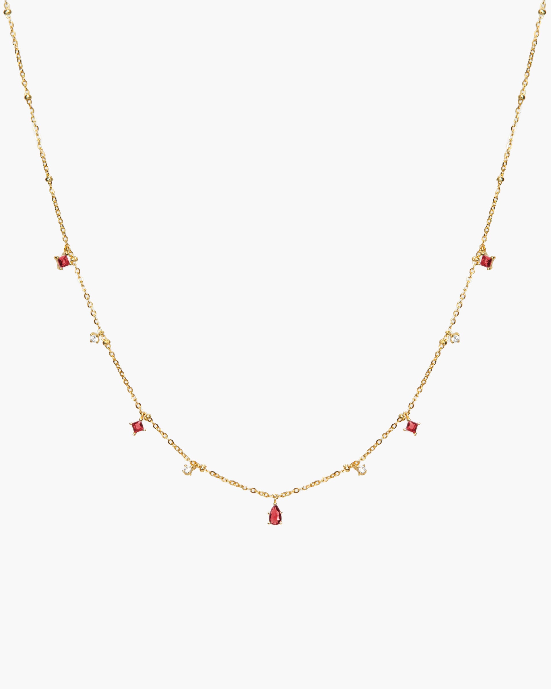 Elysee Necklace in Garnet Red