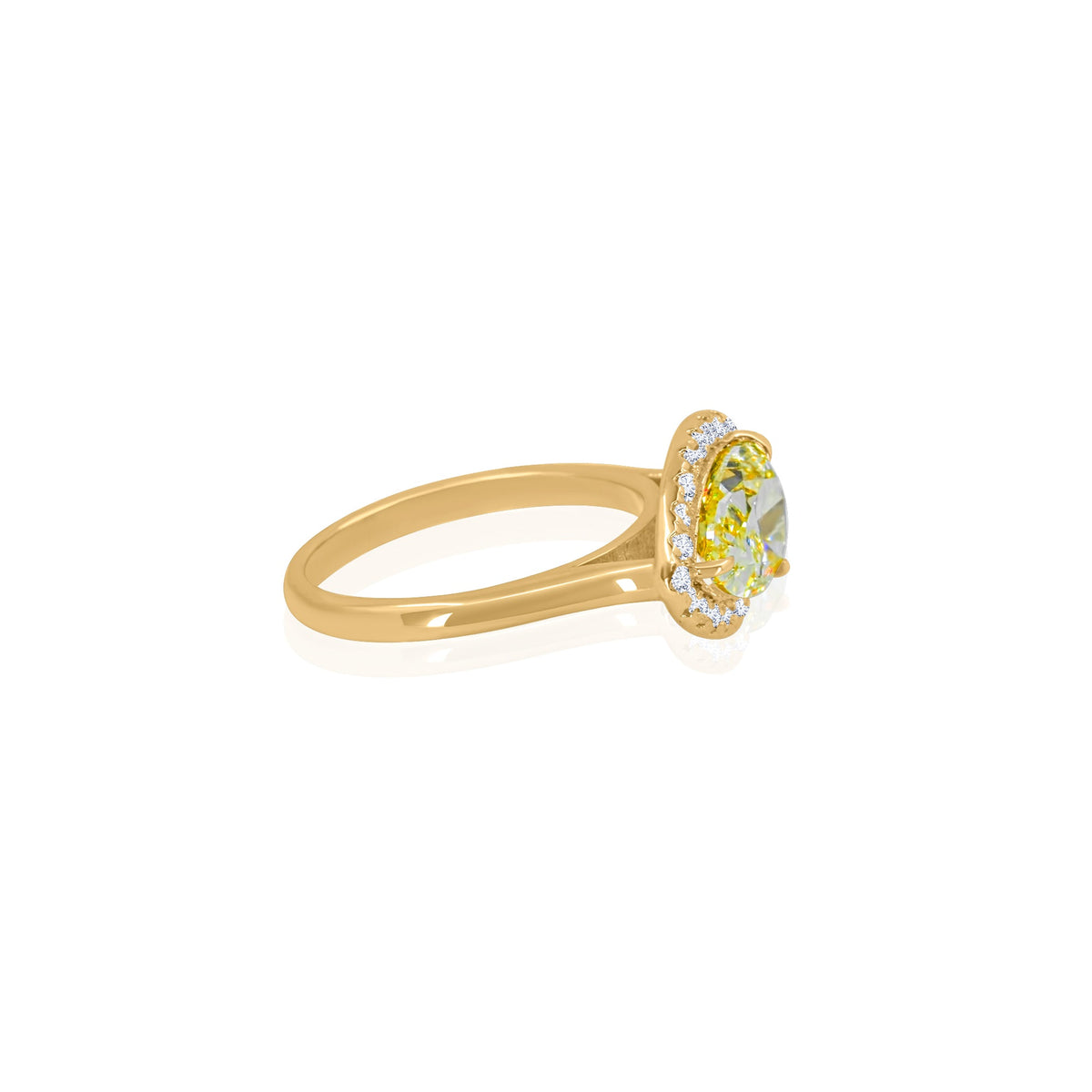 Gold Lab Yellow Diamond Pear Pinky Ring