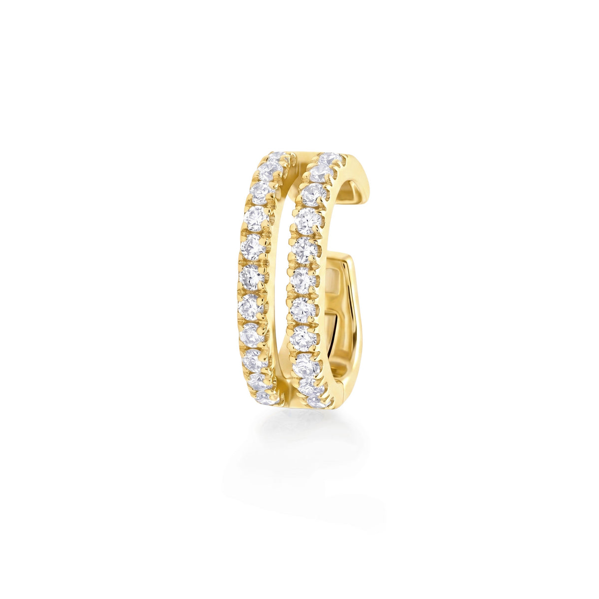 Round Lab Diamond Double Row Ear Cuff