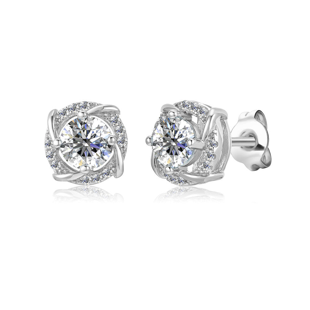 Moissanite by Cate & Chloe Jemma 18k Gold Plated 925 Sterling Silver Stud Earrings 1tcw