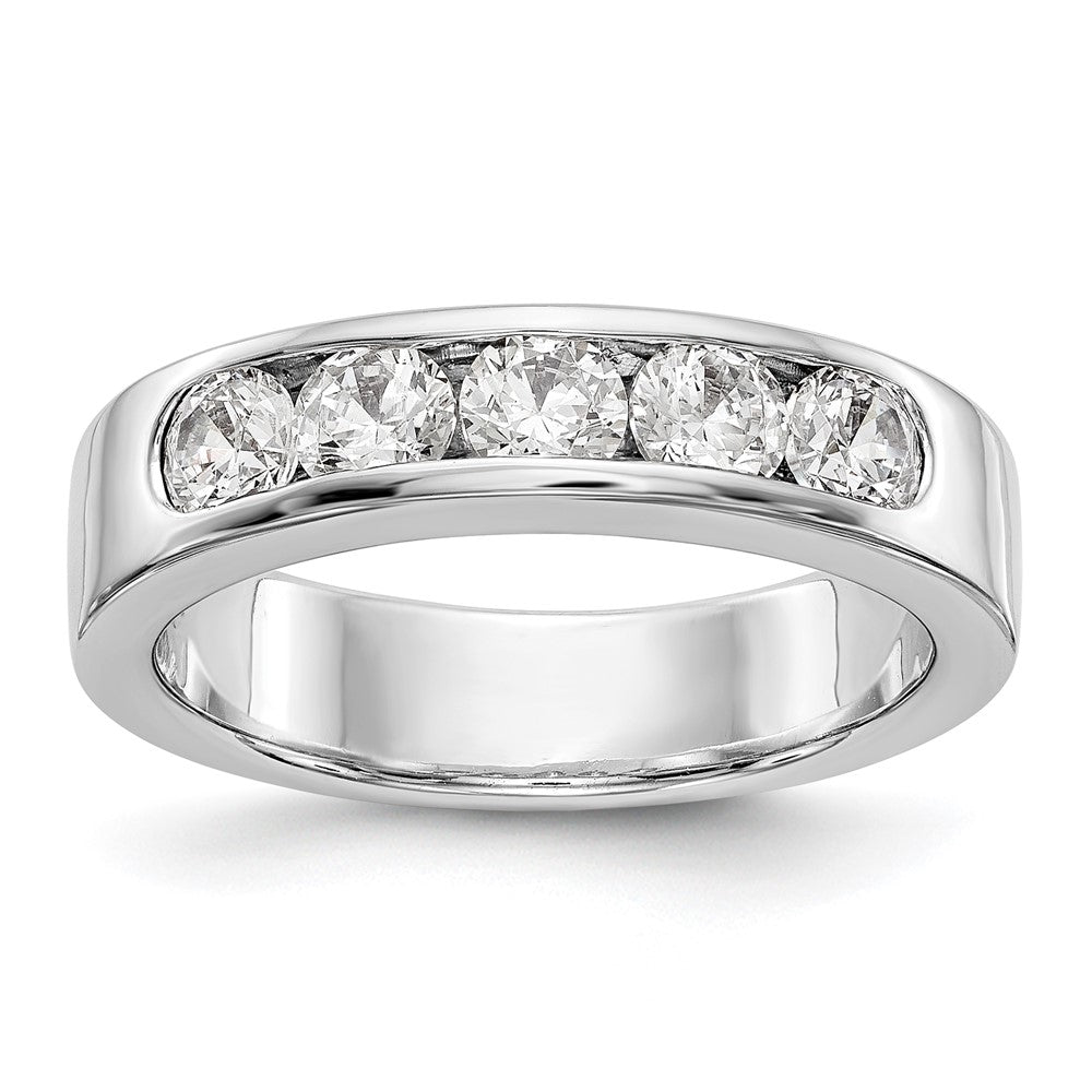 14k White Gold Lab Grown Diamond Wedding Band Ring 1ct Clarity- VS Color- D-E