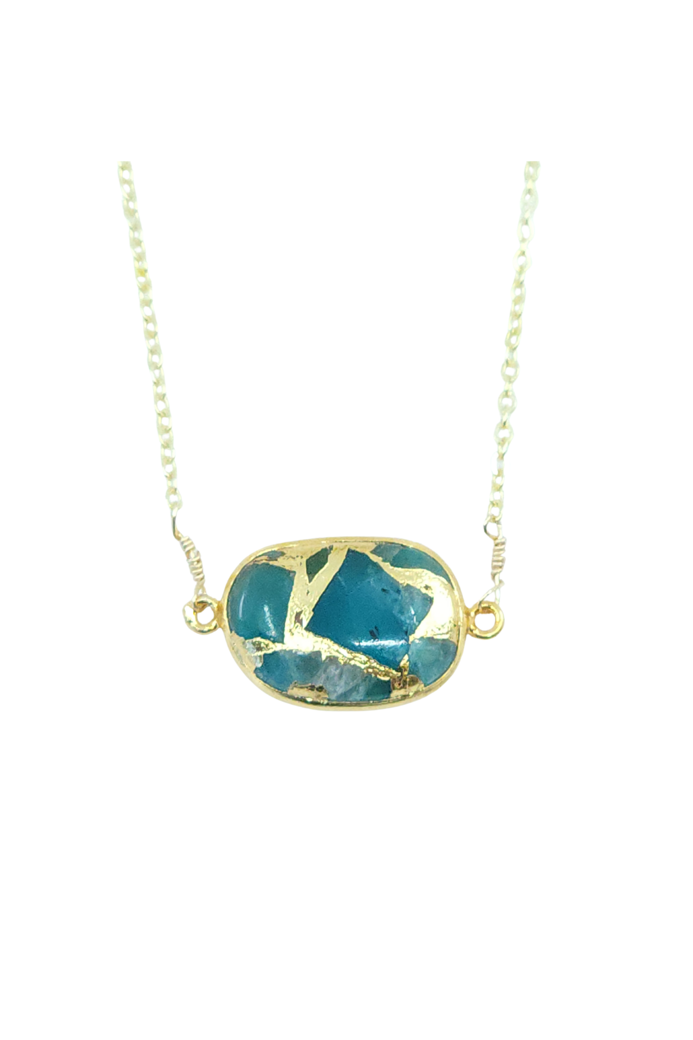 Mrs. Parker Necklace in Teal Mojave Copper Turquoise