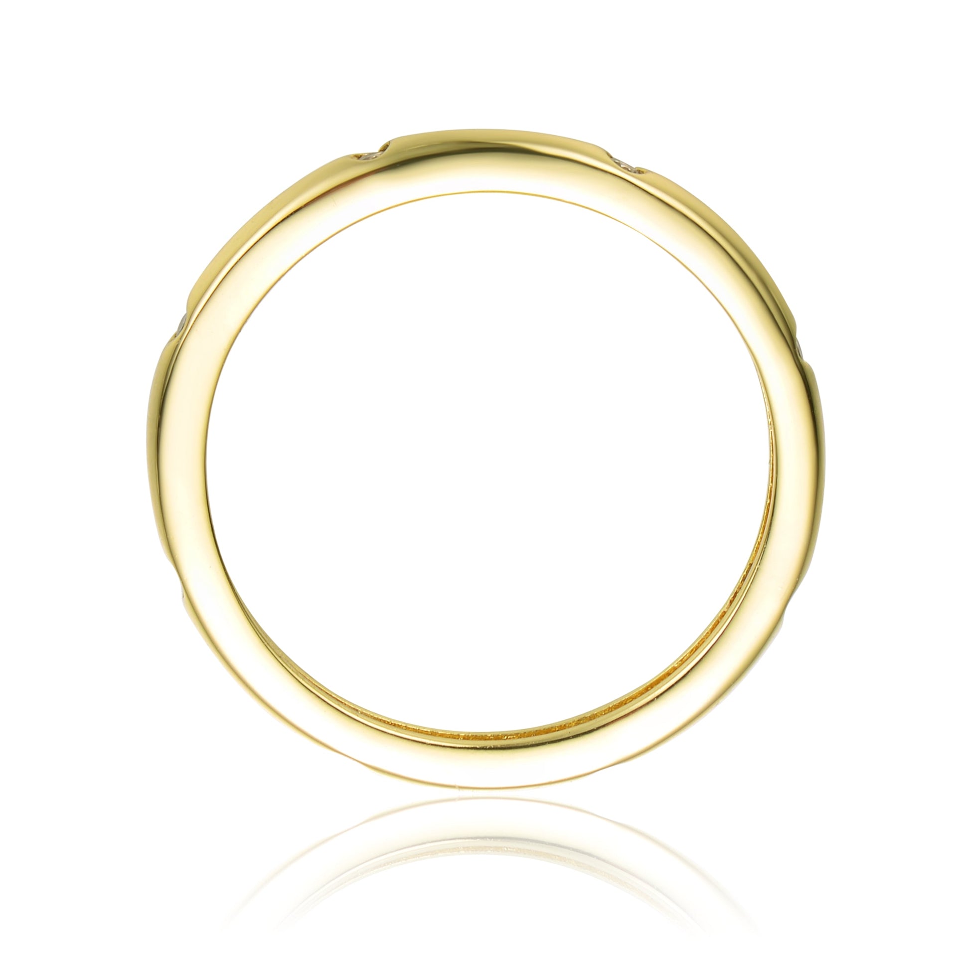 Gold Plated Clear Cubic Zirconia Band Ring