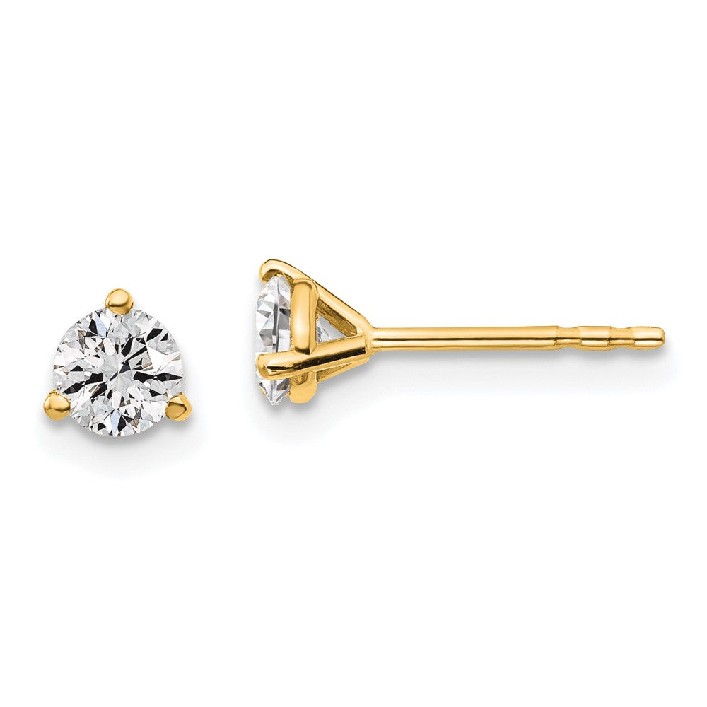 14k Gold 1/2 CT Round Lab Grown Diamond Stud Earrings VS Clarity D-E Color