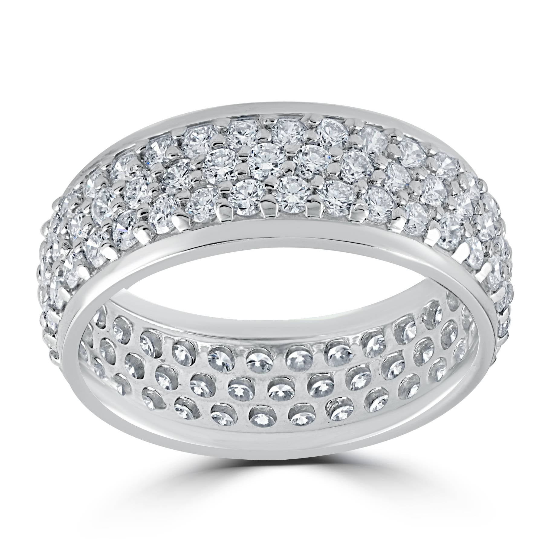 3 5/8 ct Pave Diamond Eternity Ring 14K White Gold