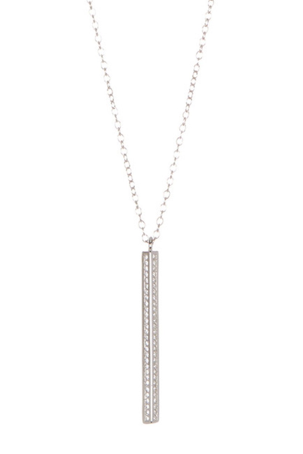 Adornia Vertical Bar Necklace silver