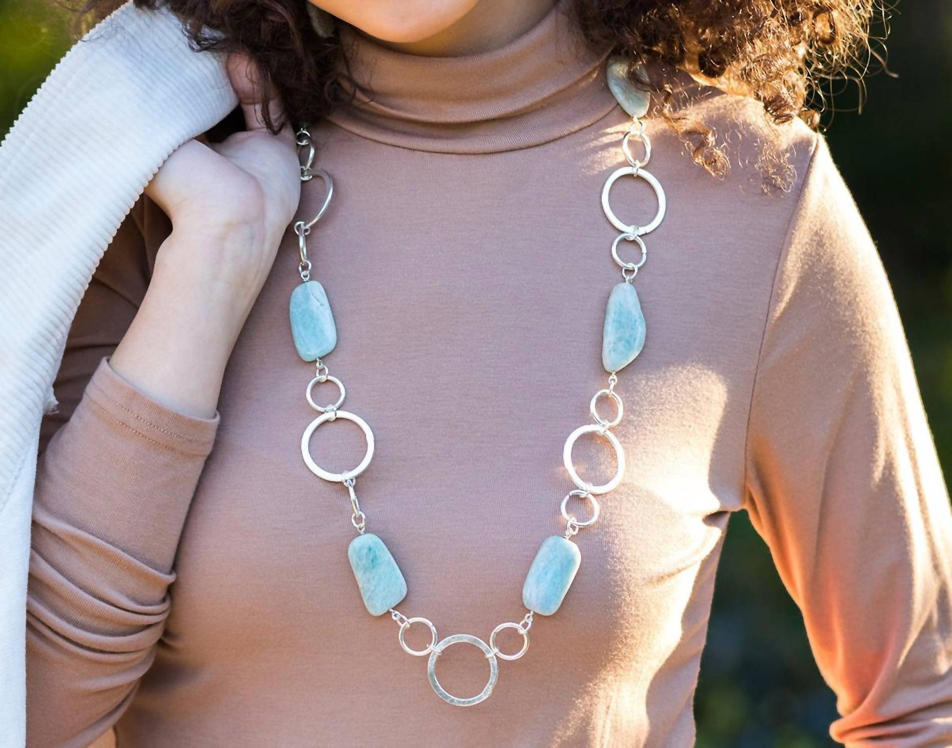 Women's Amazonite Earrings In Silver