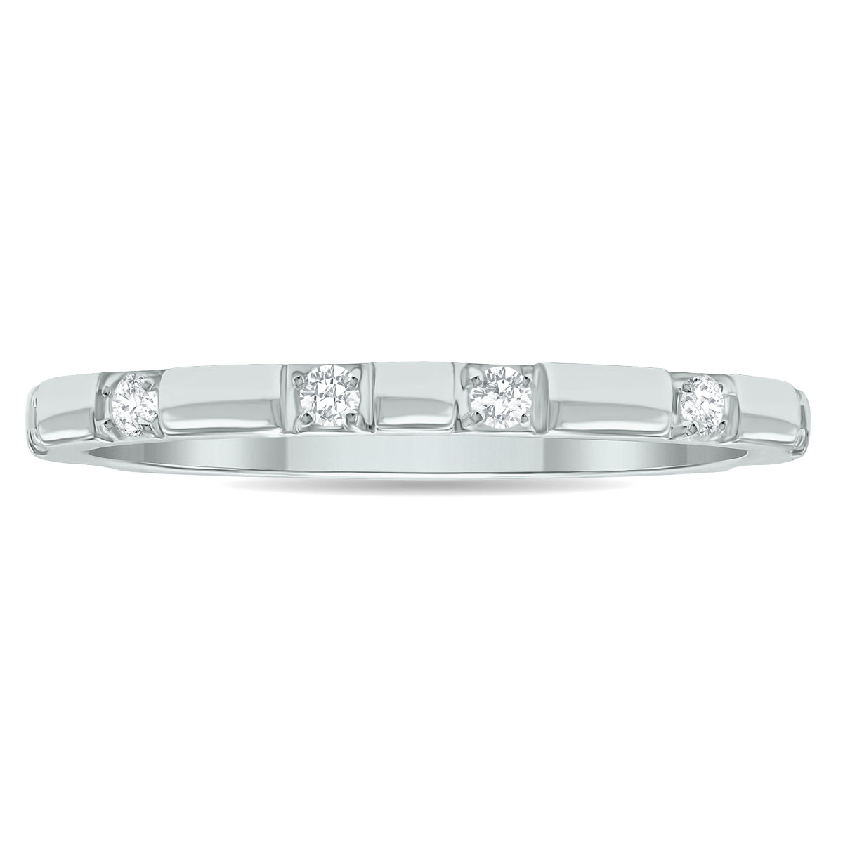 Women's 1/10 Carat TW Thin Diamond Wedding Or Fashion Band In 10K White Gold