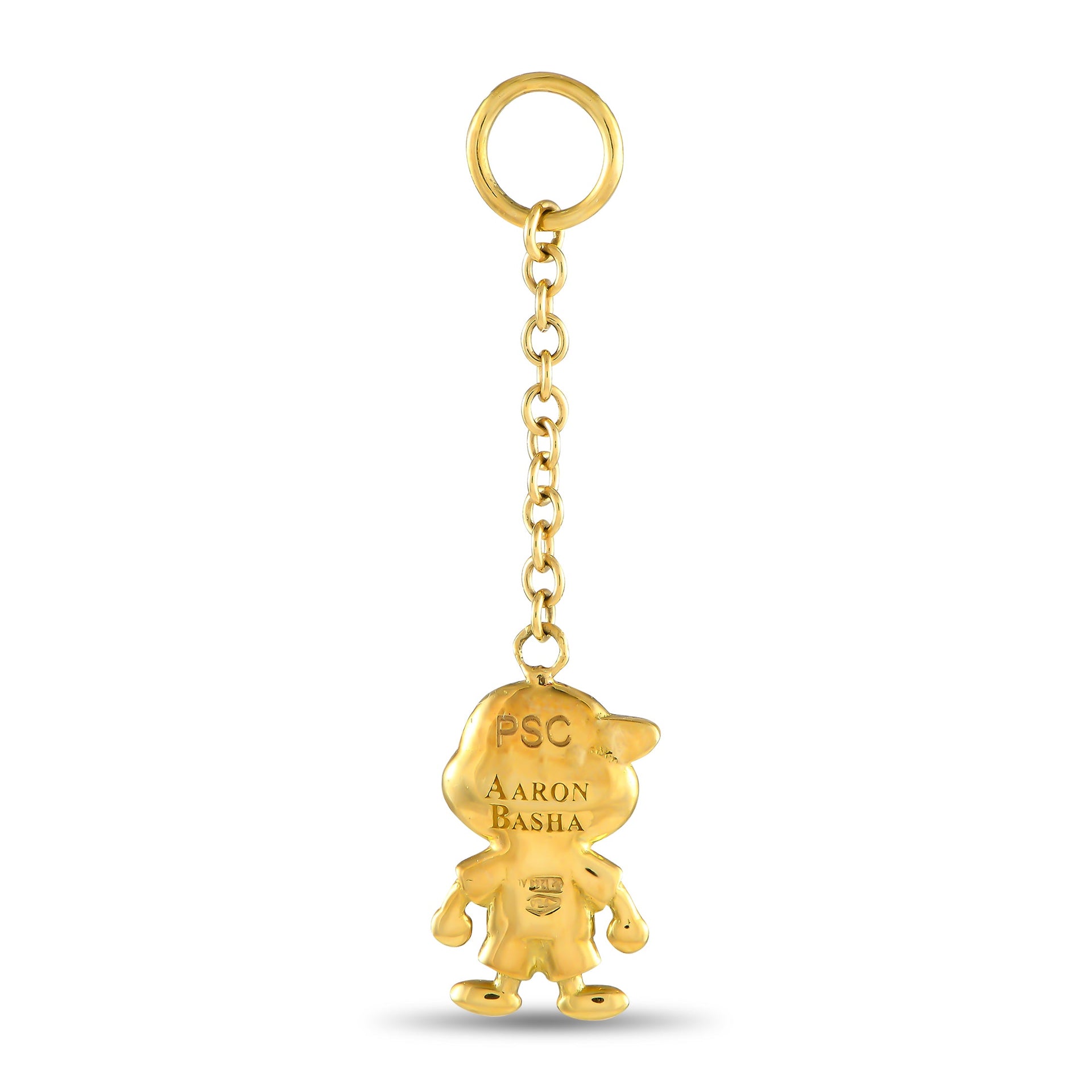 Aaron Basha 18K Yellow Gold Diamond And Enamel Little Boy Charm Pendant AB04-111524