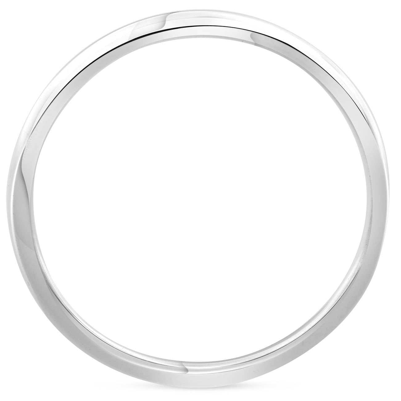 2mm Plain Polished Platinum Comfort Wedding Band Size Selectable