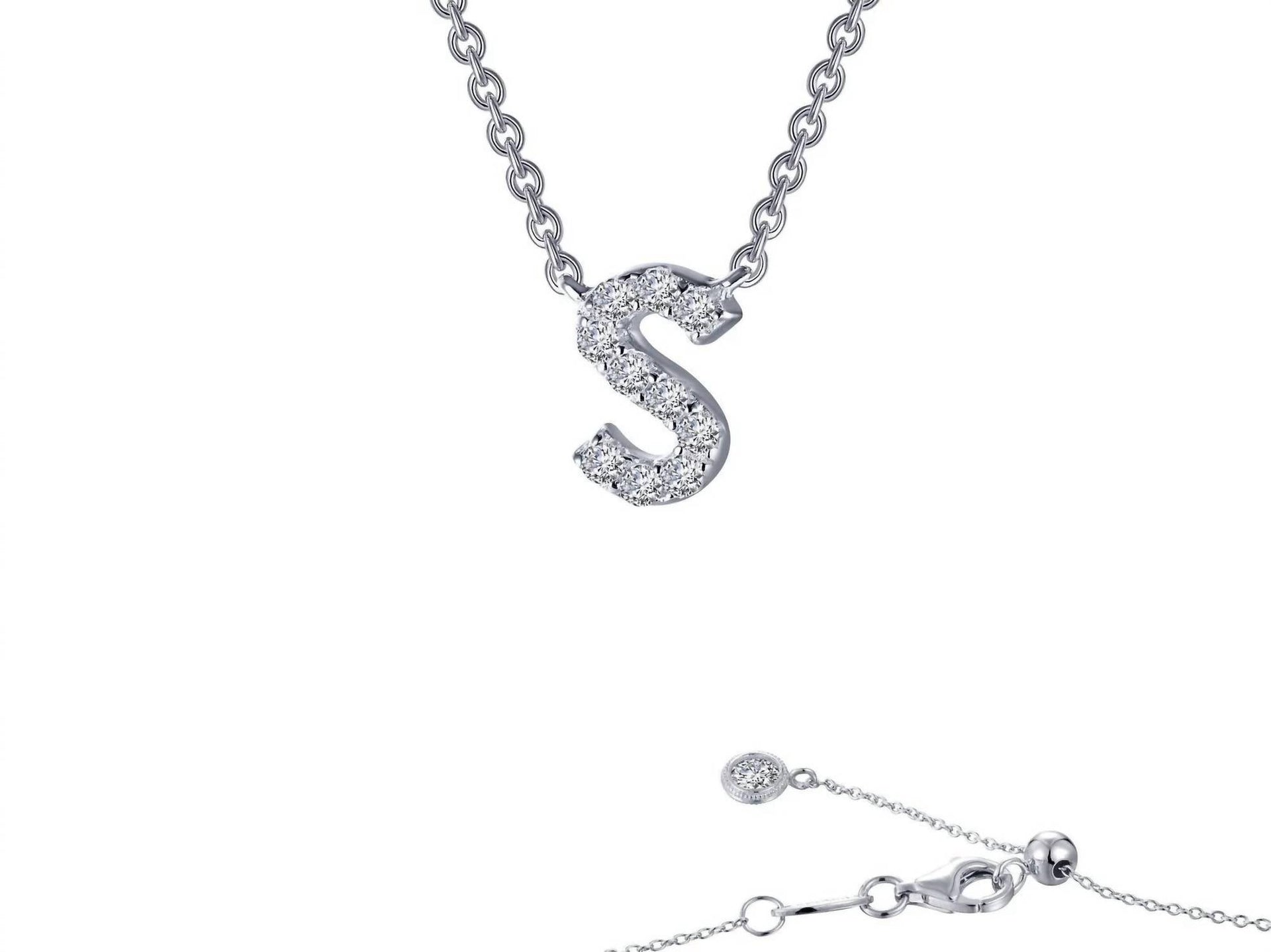 Letter S Pendant Necklace In Silver