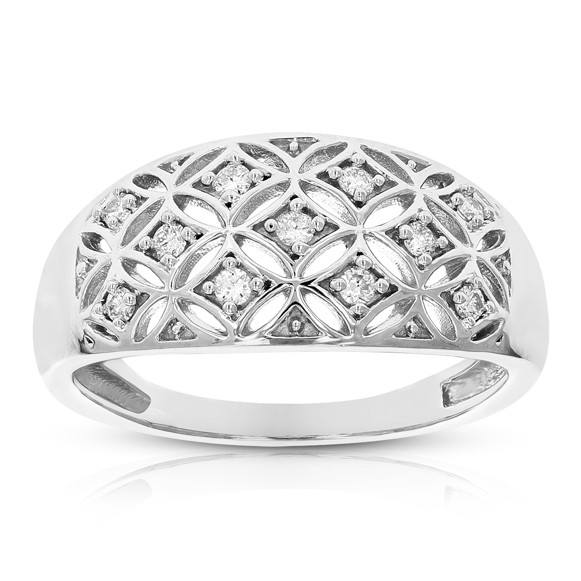 1/6 cttw Round Cut Lab Grown Diamond Engagement Ring Prong Set .925 Sterling Silver