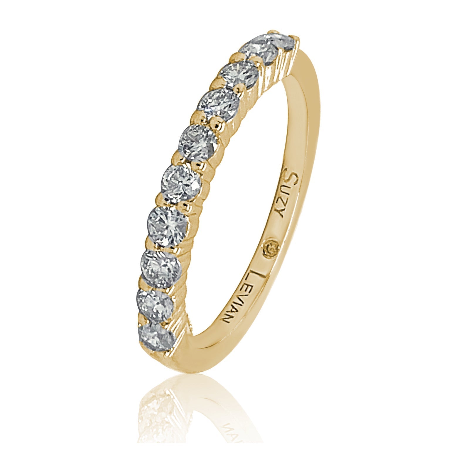 Suzy Levian 14K Yellow Gold 1/2 cttw Diamond Eternity Half Band