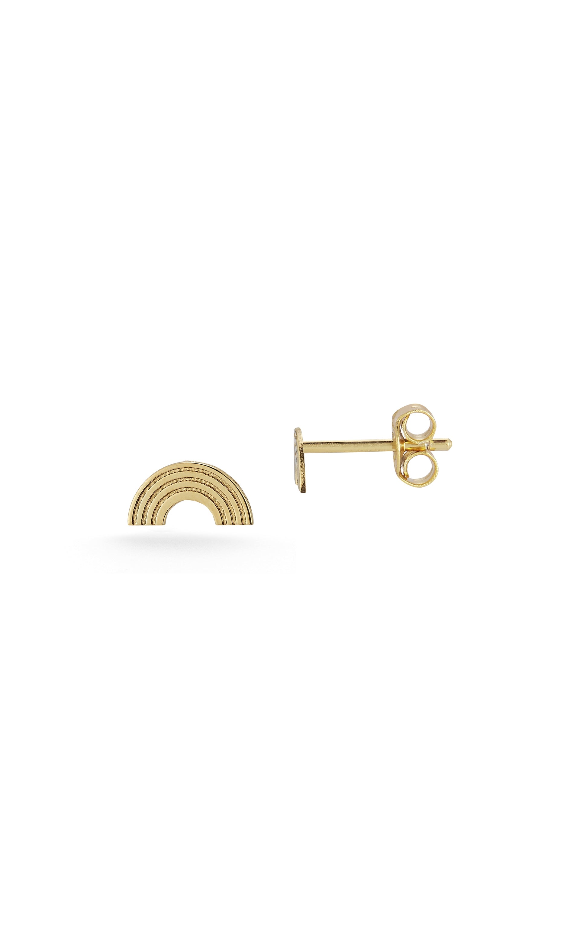14K Italian Gold Rainbow Stud Earrings