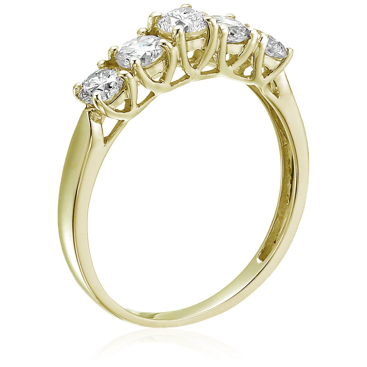 1 Cttw Certified I1-I2 5-stone Diamond Ring 14K White Or Yellow Gold Engagement