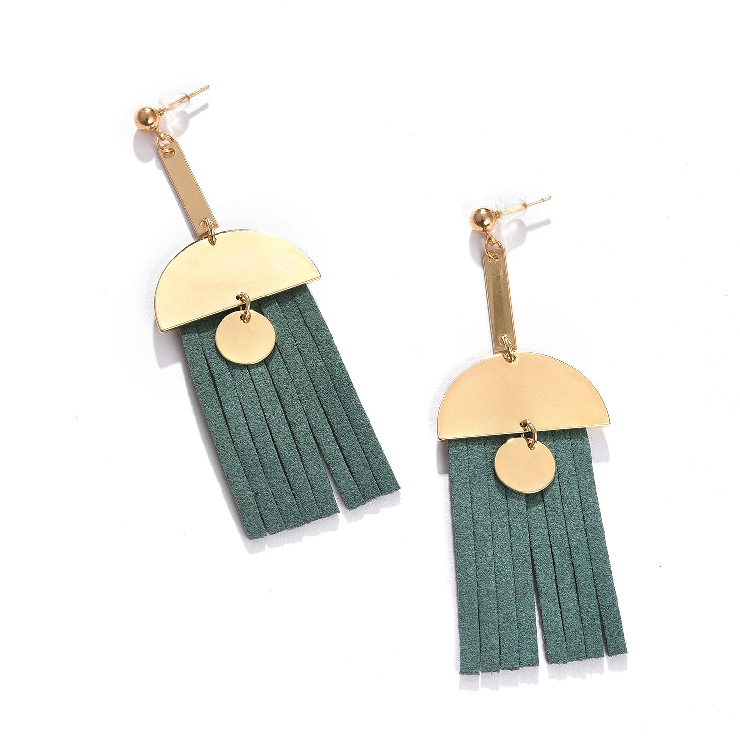 Green Color Gold Plated Designer Stud For Women's