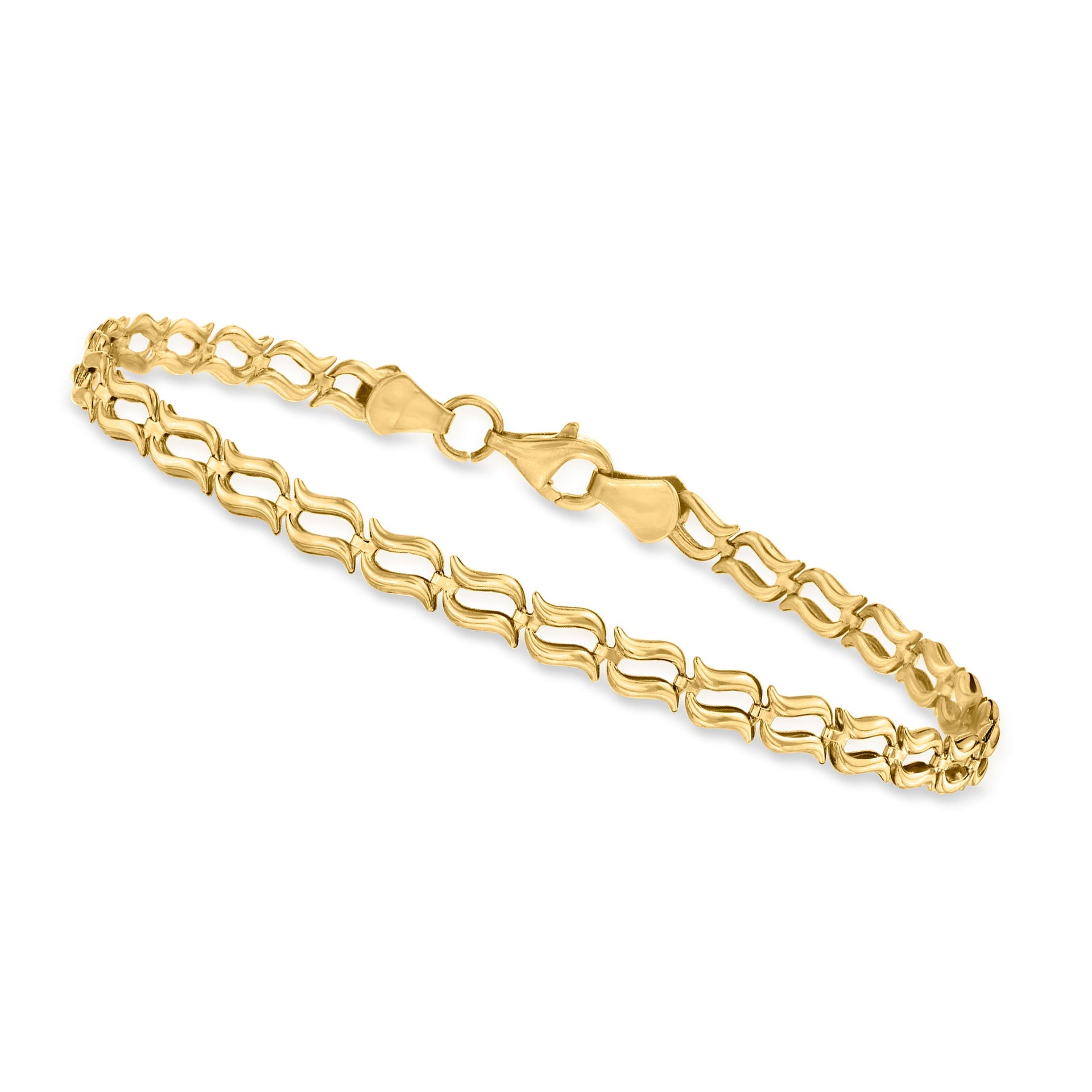 10kt Yellow Gold Wavy-Link Bracelet