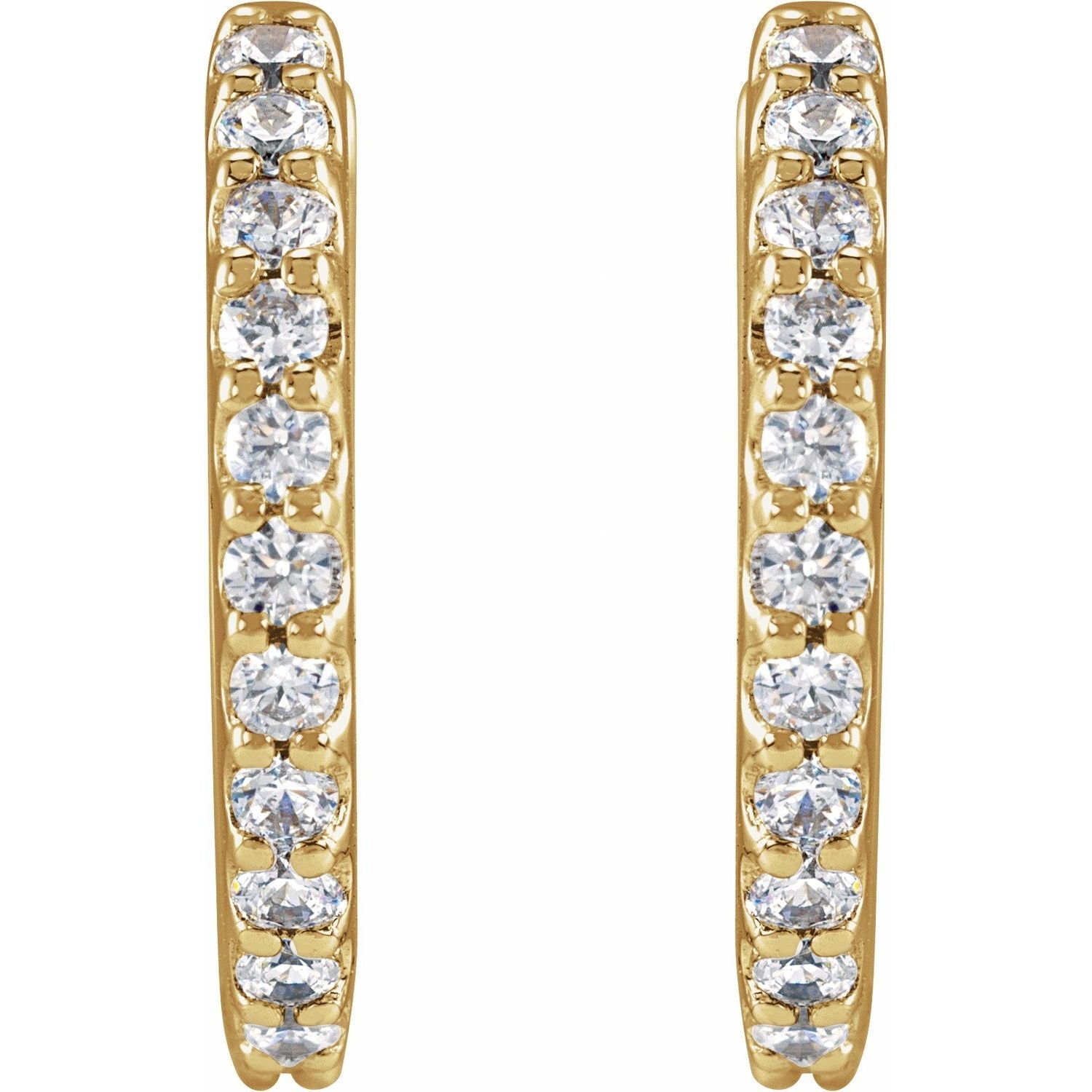 14K Gold 1/2ct Lab-grown Diamond 13.64 Mm Hoop Earrings Clarity SI Color G-H
