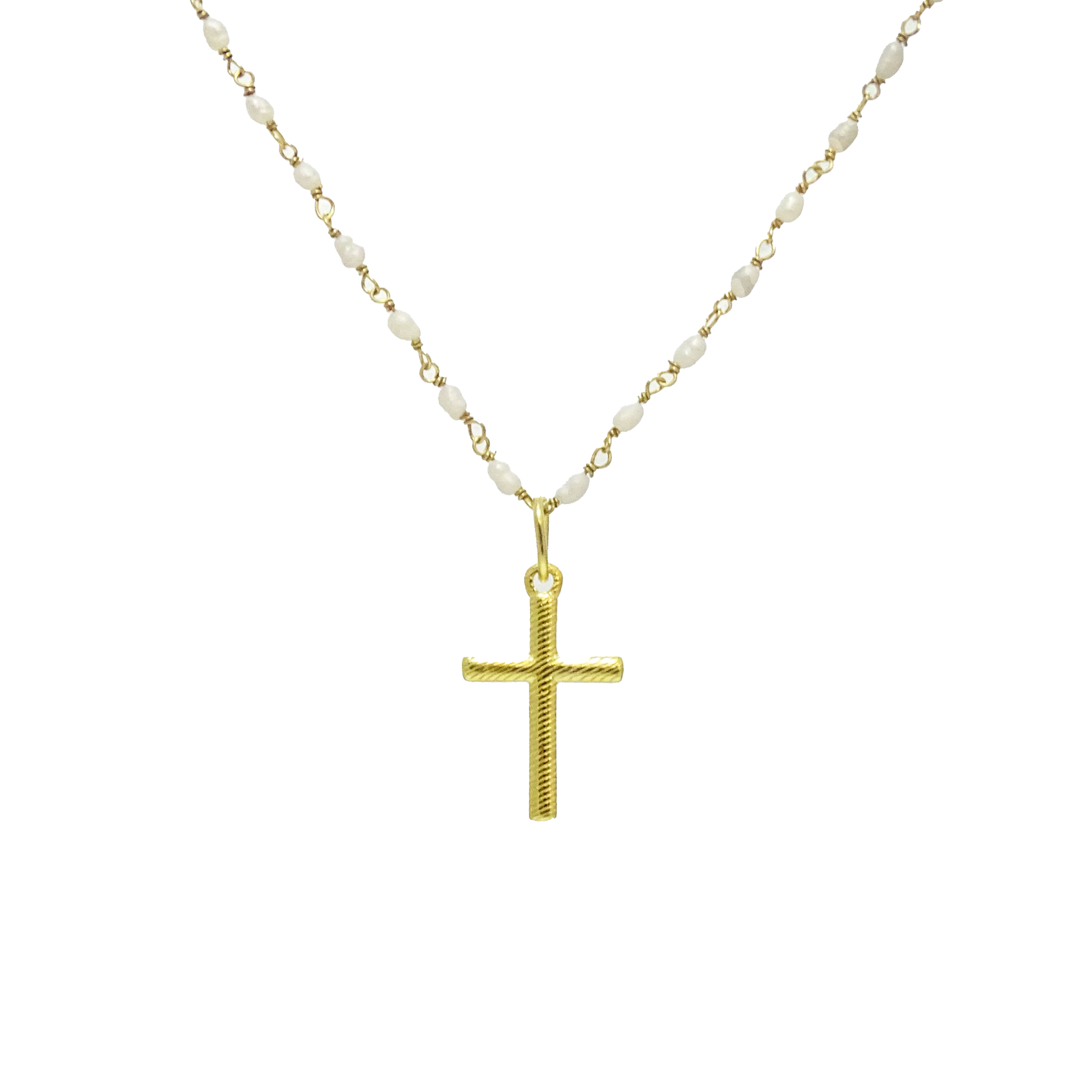 18K Yellow Gold Japanese Seed Pearl Necklace