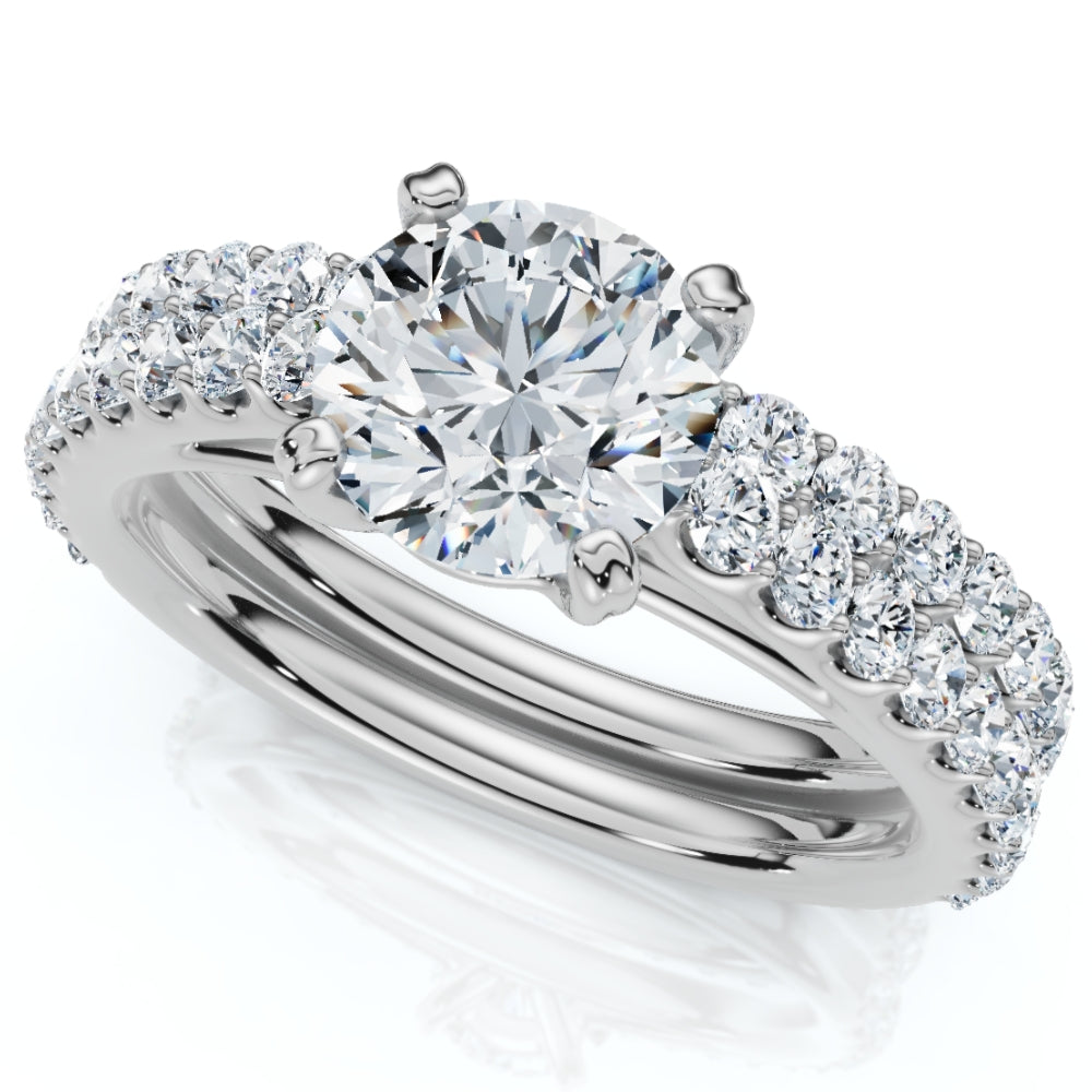 Certified 2 3/4ct Diamond Engagement Wedding Ring Set 14k Gold Lab Grown